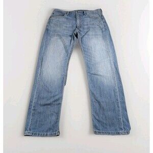 Levi's 505 Straight Leg Jeans Mens 38x32 Blue Denim Classic Casual Workwear